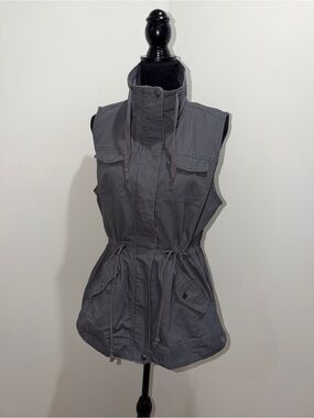 Sebby Gray Utility Cargo Vest Women’s Large 100% Cotton